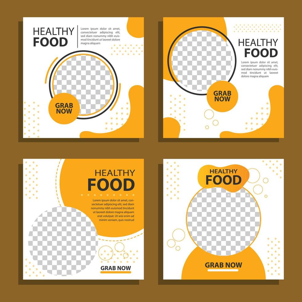 Healthy Food Promotion Banner Template for Social Media. vector