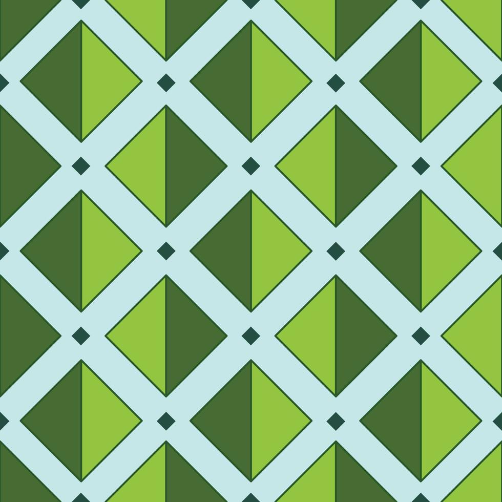 Vector graphic of seamless pattern design with green, and light blue color scheme and also with geometrical shape. Perfect for pattern of textile industry