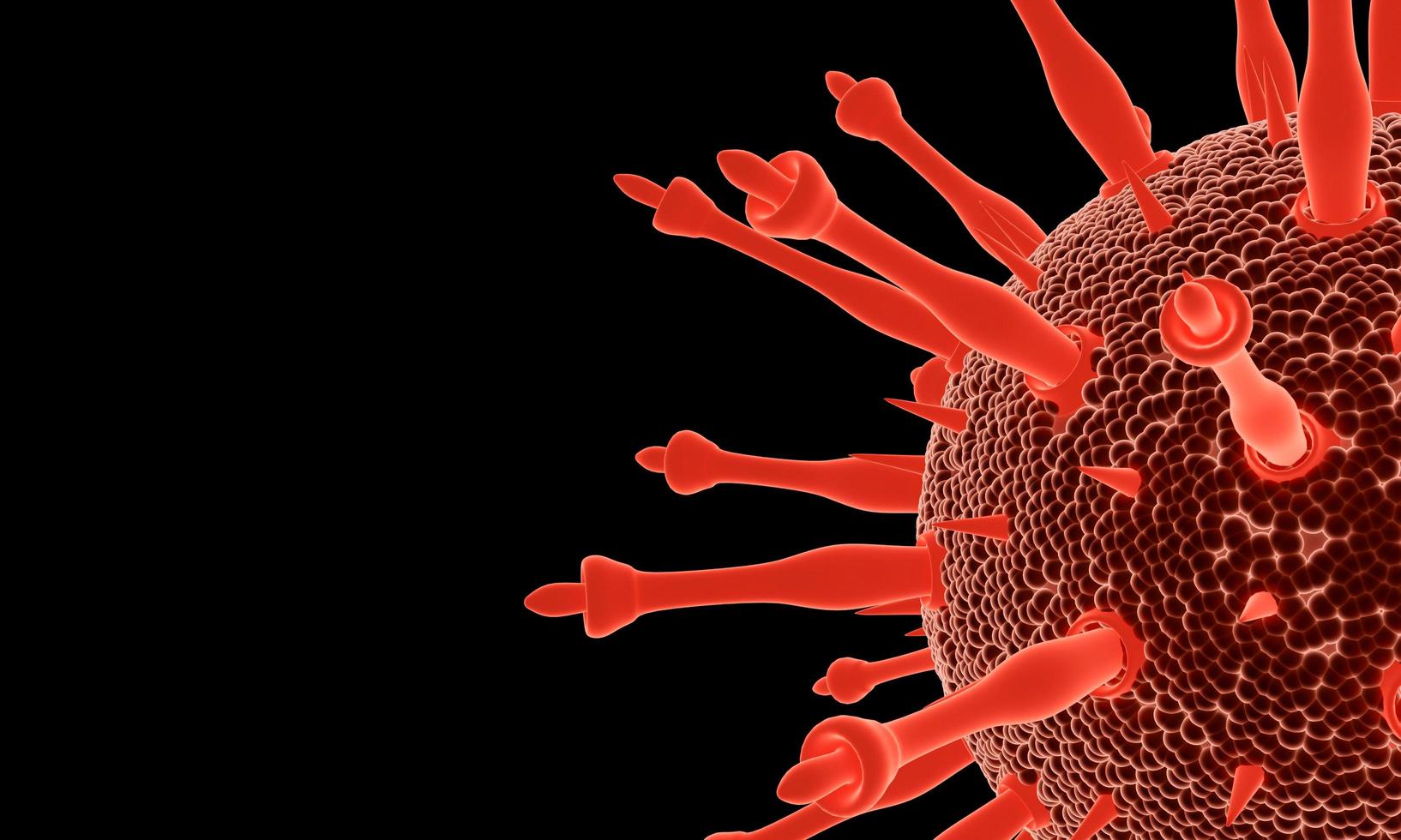 Coronavirus disease COVID-19 infection medical illustration. Pathogen respiratory influenza covid virus cells. New official name for Coronavirus disease named COVID-19. 3D Rendering. photo