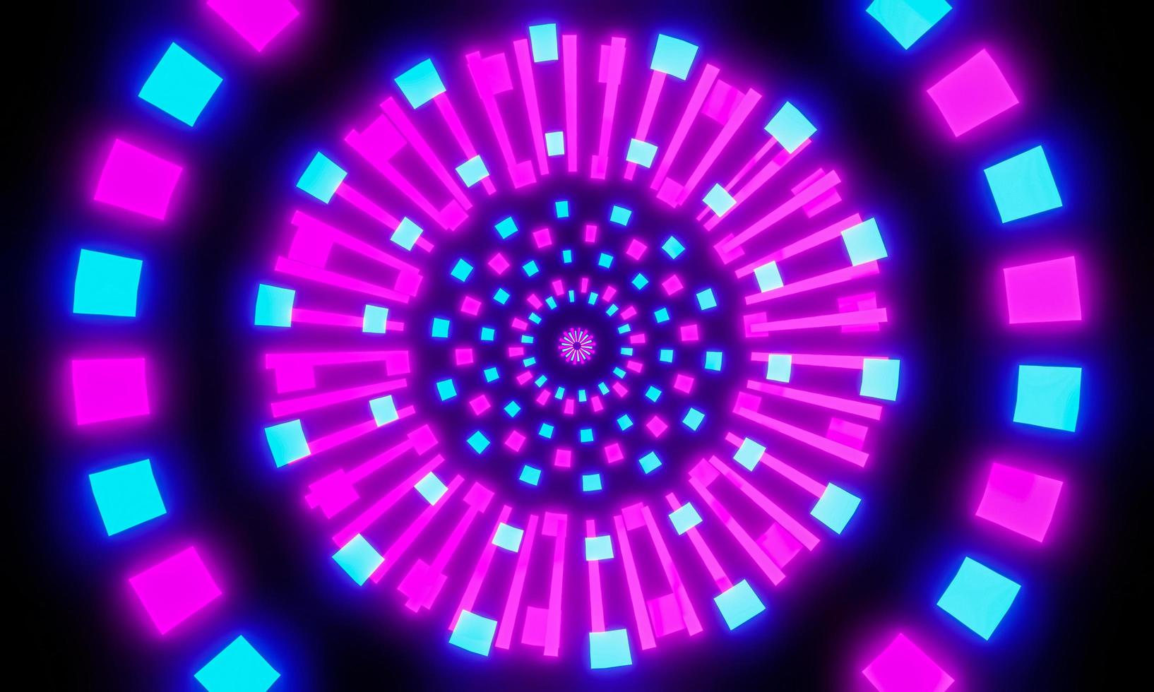 el túnel de luz se caracteriza por el hiperespacio, multicolor, hacia el centro. lanzándose al centro de los senderos de luz de fantasía o entrando en el mundo virtual del metaverso. representación 3d foto