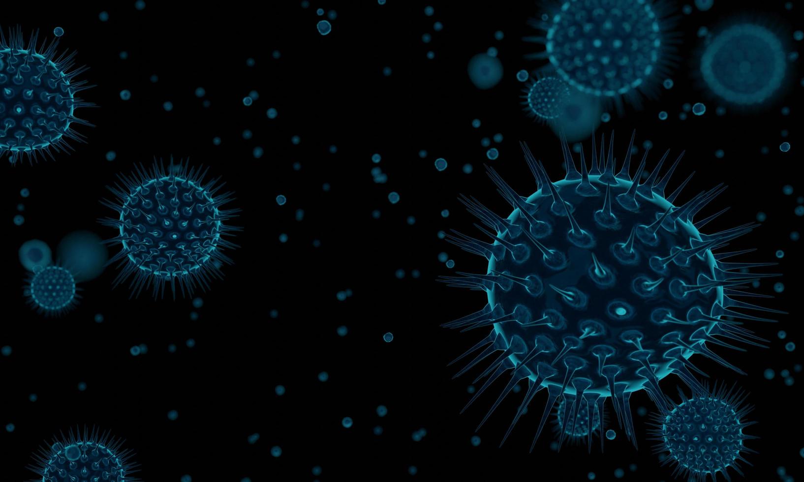 Coronavirus 2019-nCov novel coronavirus cell concept. Dangerous flu strain cases as a pandemic. Microscope virus close up. 3d rendering. photo