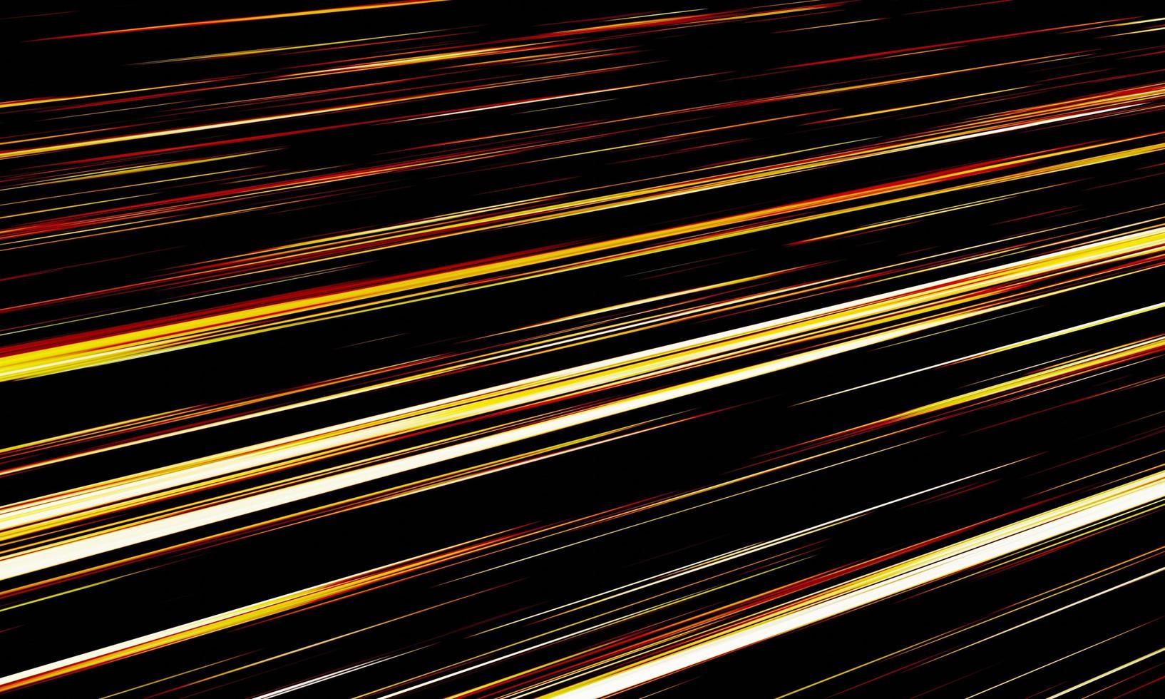 Golden Light  Rend line and stripes moving fast over dark background. 3D Rendering. photo