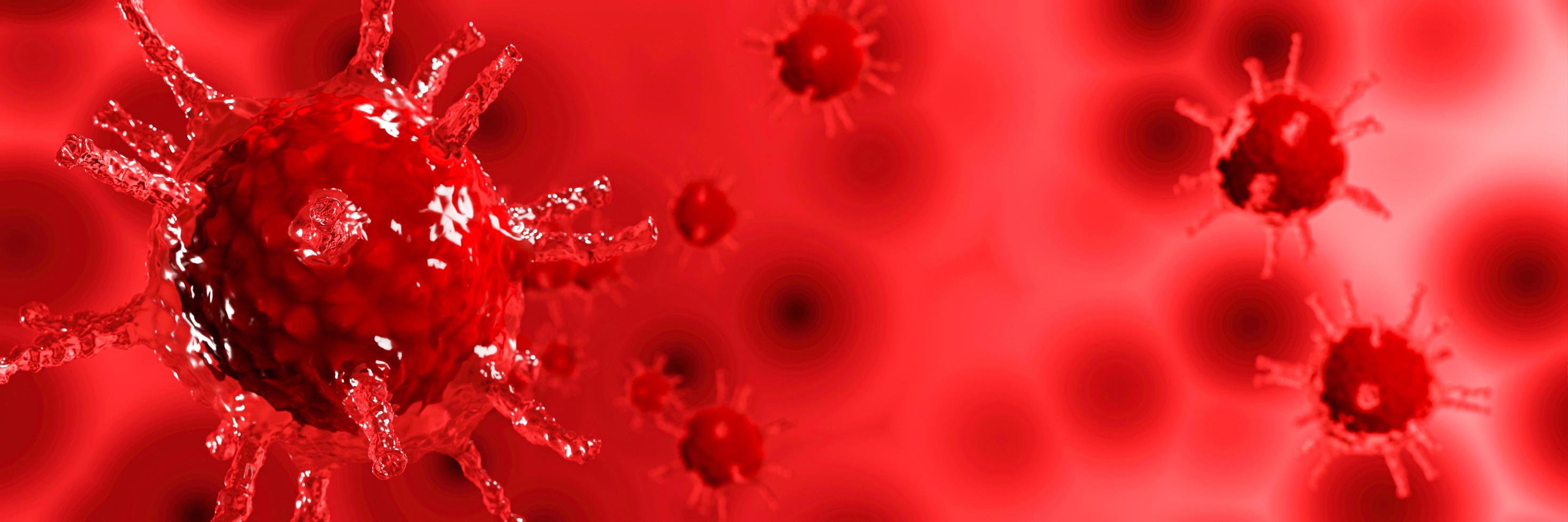 Model for Coronavirus Covid-19 outbreak and coronaviruses influenza concept  on a black background as dangerous flu strain cases as a pandemic medical health risk  with disease cell as a 3D render photo