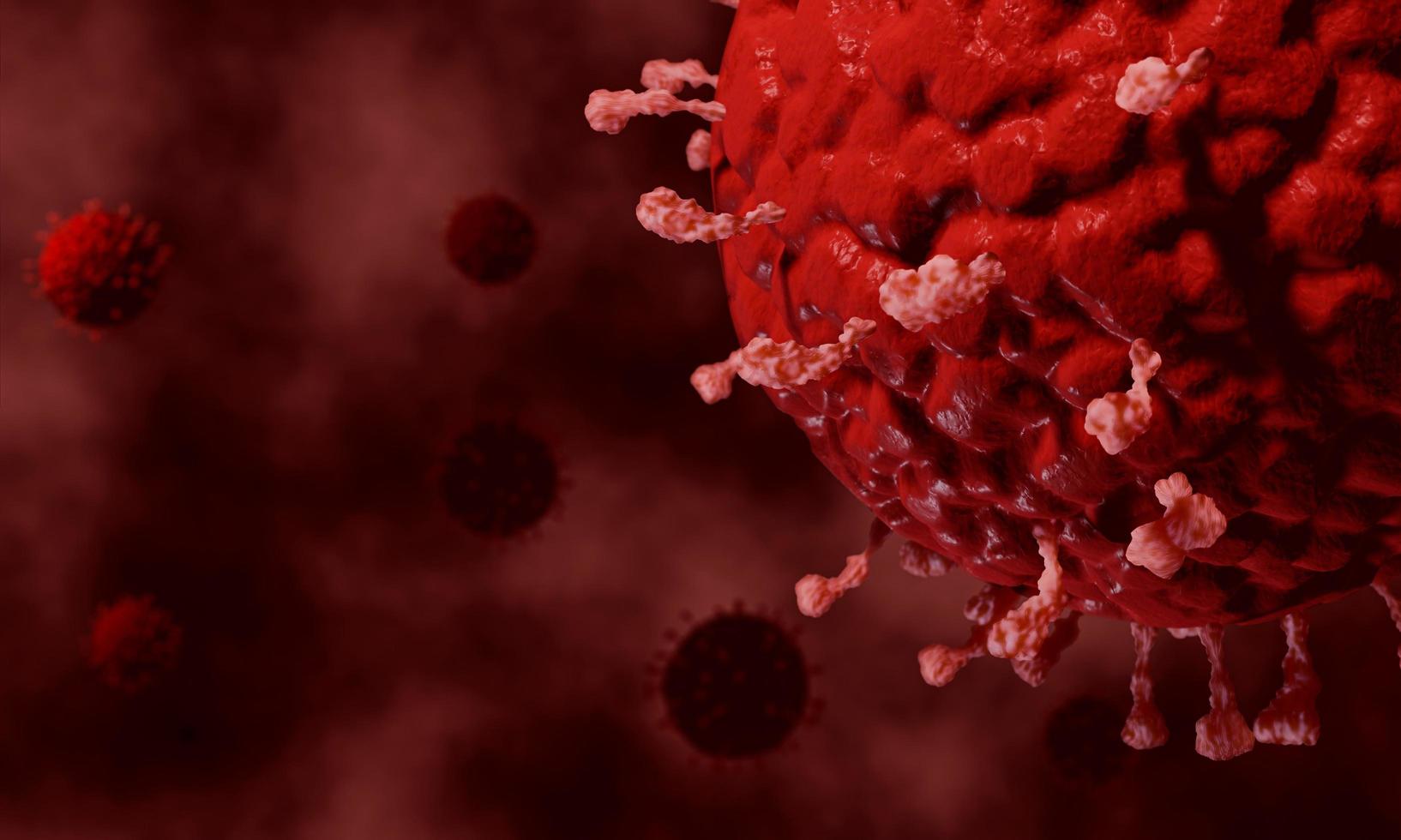 Model for Coronavirus Covid-19 outbreak and coronaviruses influenza concept  on a black background as dangerous flu strain cases as a pandemic medical health risk  with disease cell as a 3D render photo