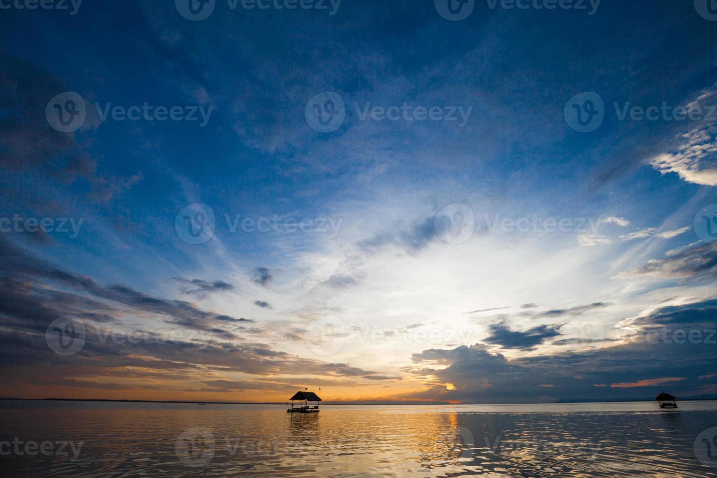 Pontoon floating in the water photo