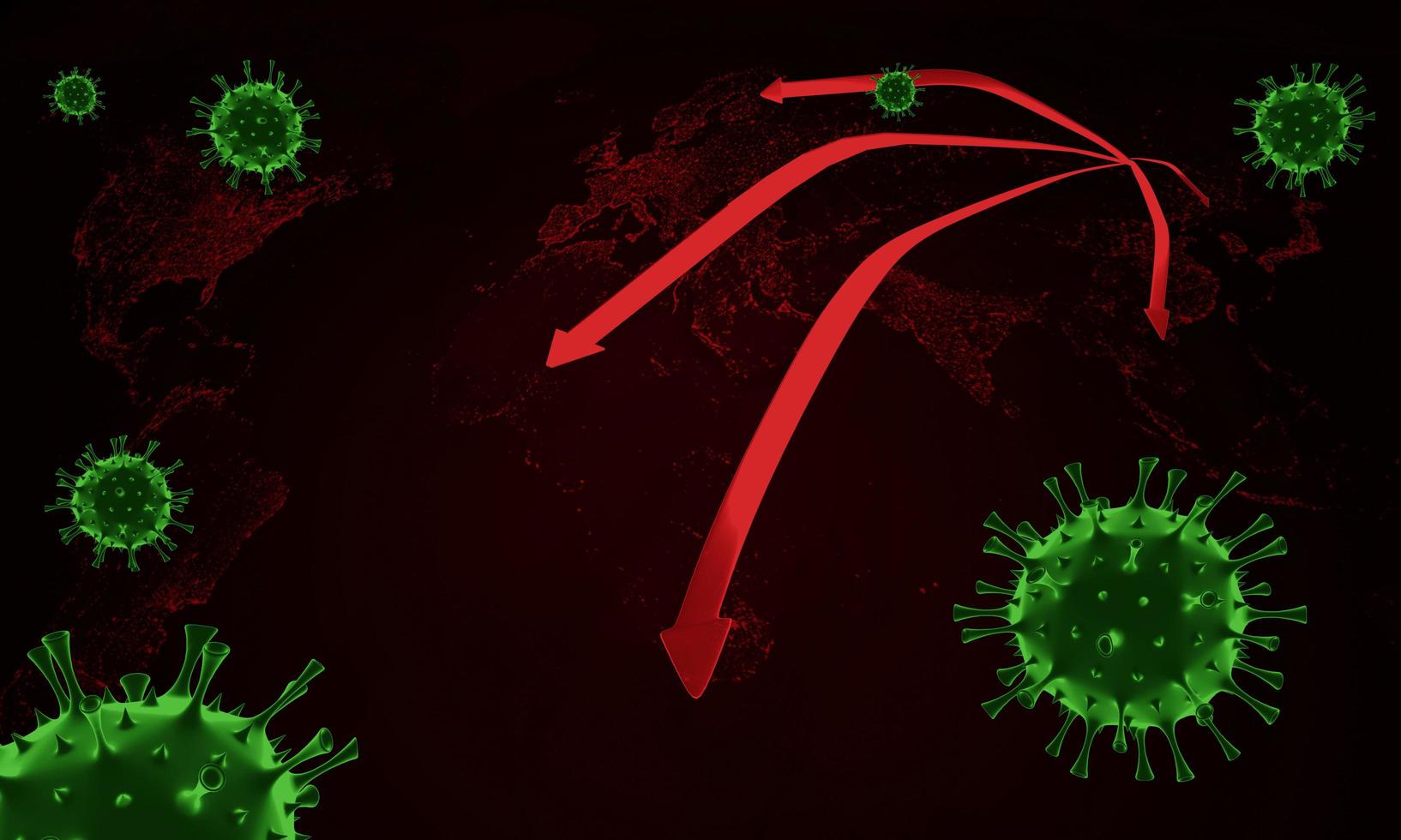 Coronavirus disease COVID-19 infection medical illustration. China pathogen respiratory influenza covid virus cells. New official name for Coronavirus disease named COVID-19. 3D Rendering. photo