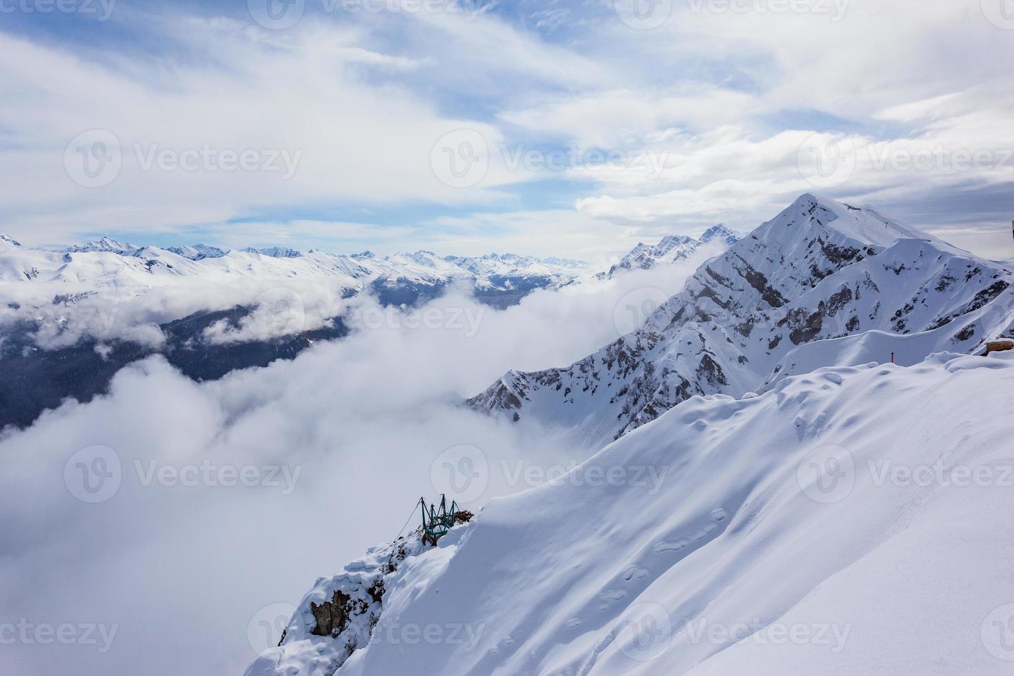 View of the Main Caucasian Ridge from the top of Igba ridge photo