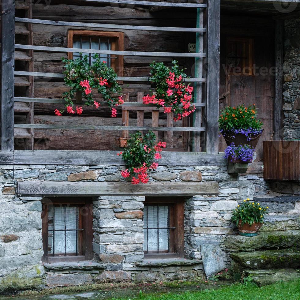 Old House in Alagna Valsesia Piedmont Italy photo