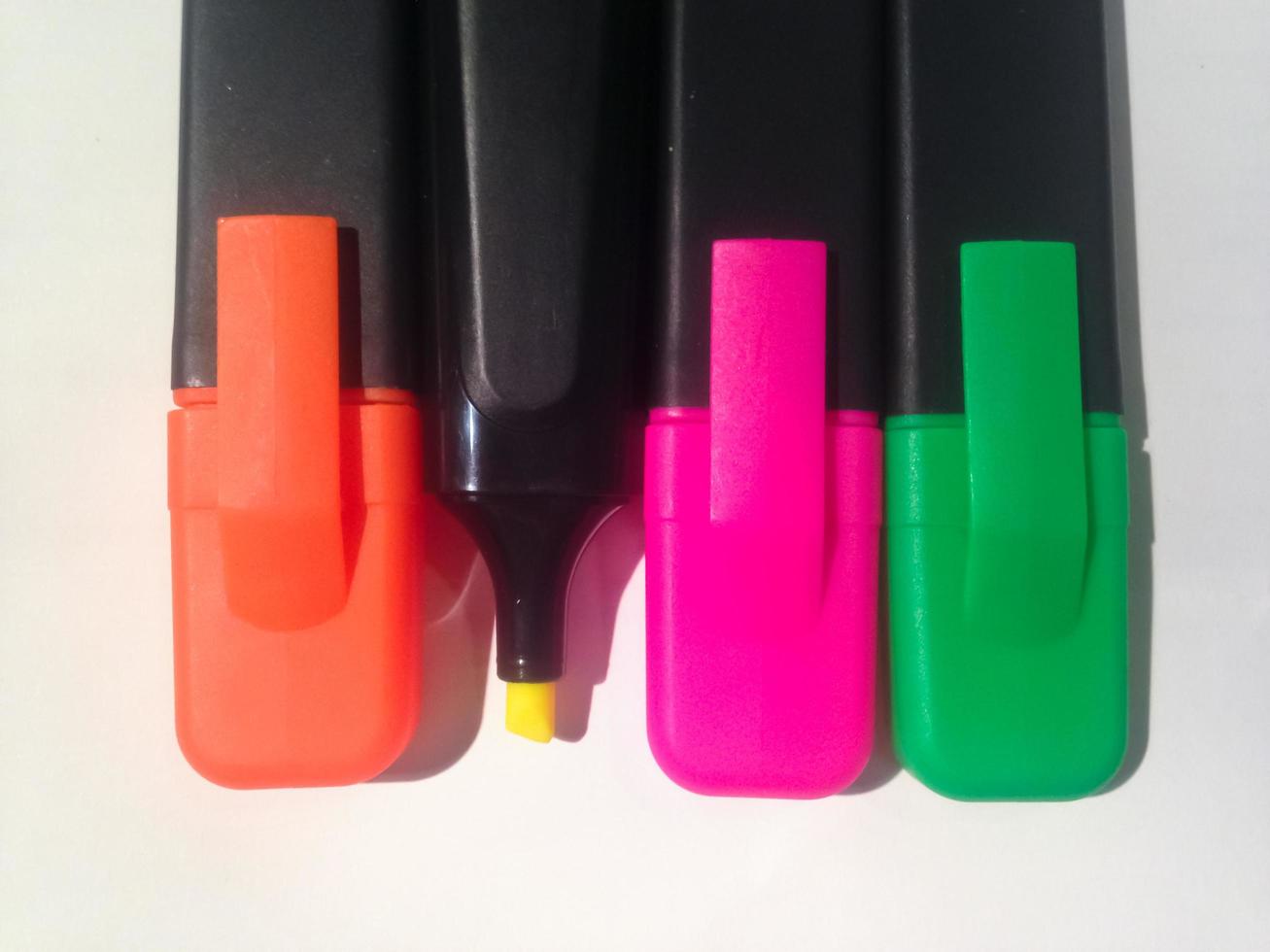 Variety of colour highlight pen photo