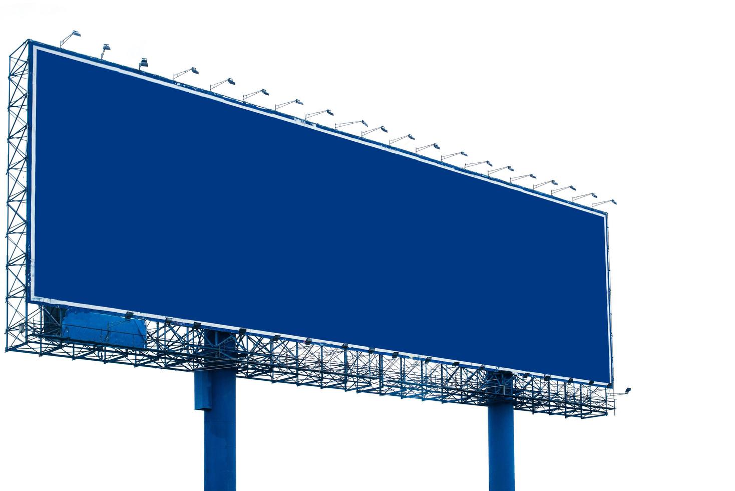 Blank billboard on white background photo