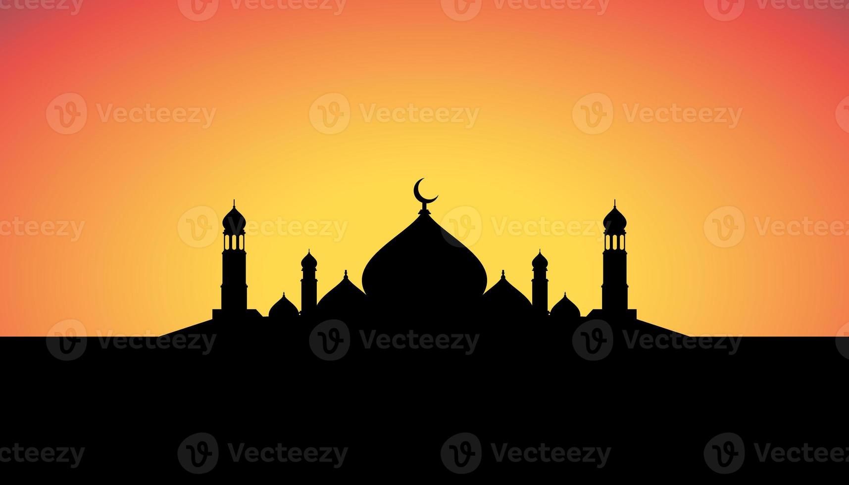 Mosque silhouette background. Mosque background. Islamic background photo