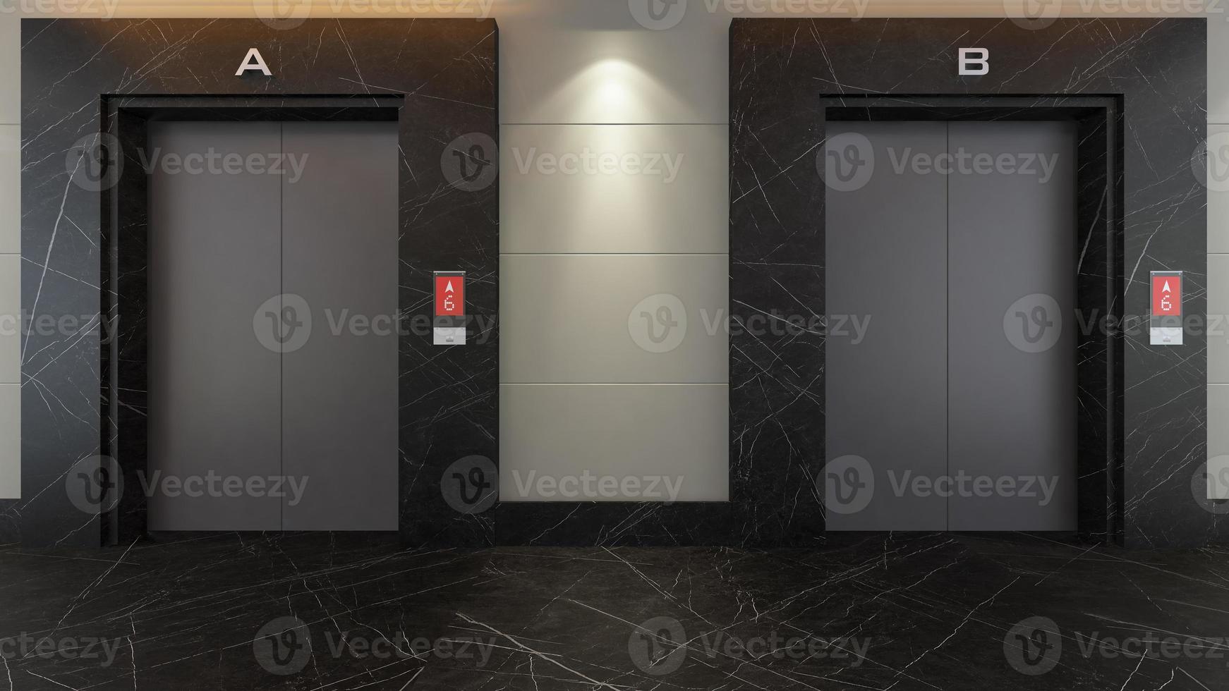 representación 3d del concepto de diseño de ascensor moderno. foto