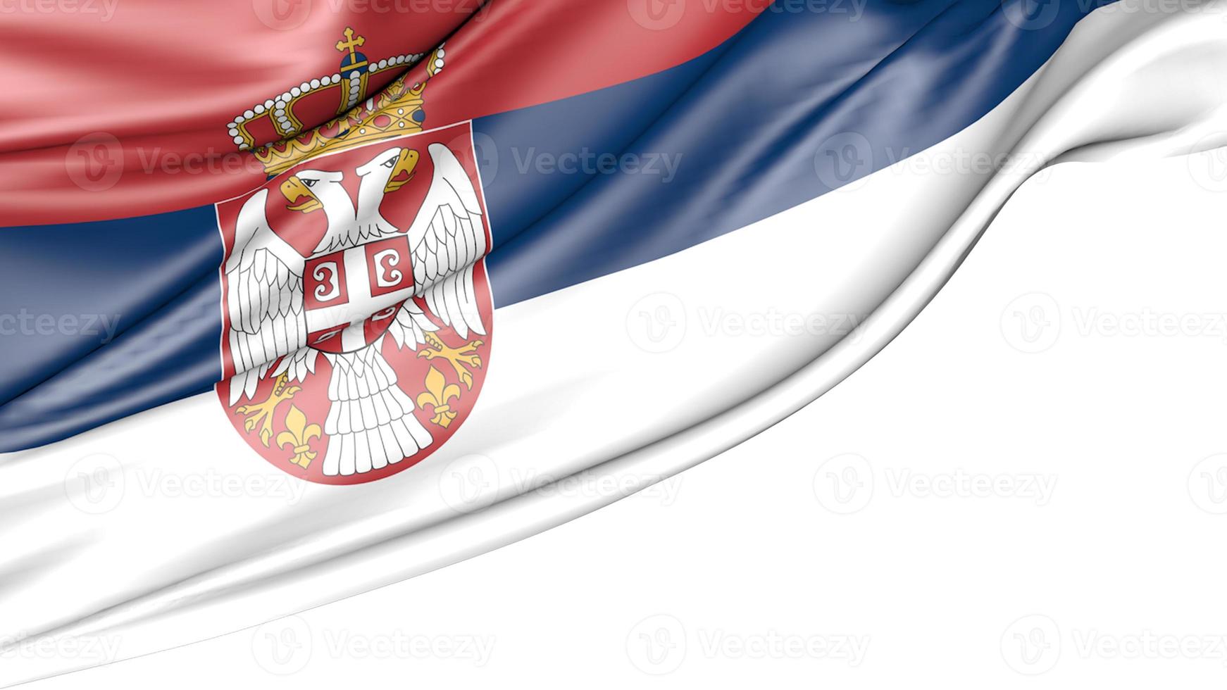 Serbia Flag Isolated on White Background, 3d Illustration photo