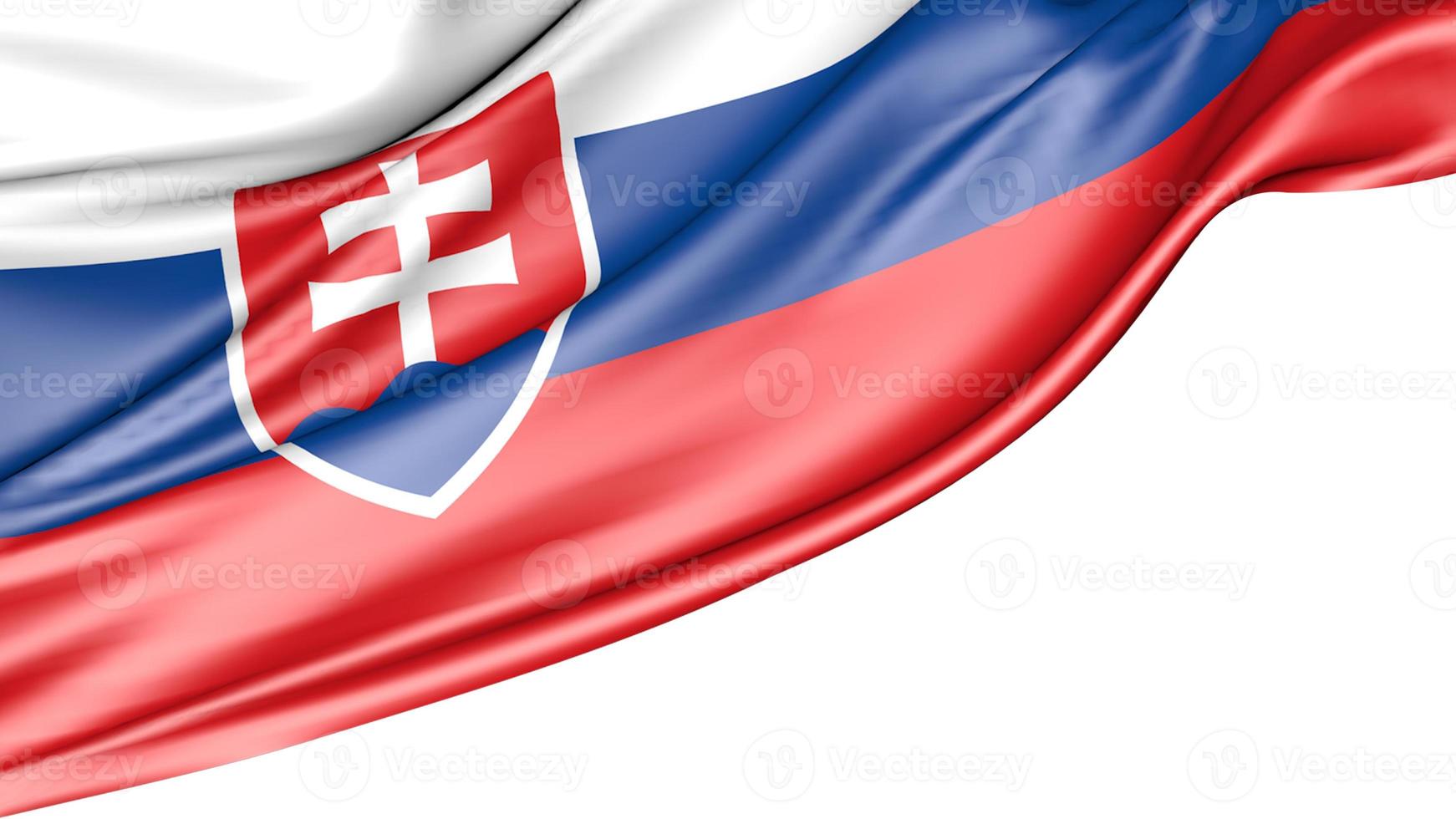 Slovakia Flag Isolated on White Background, 3d IllustrationFlag Isolated on White Background, 3d Illustration photo