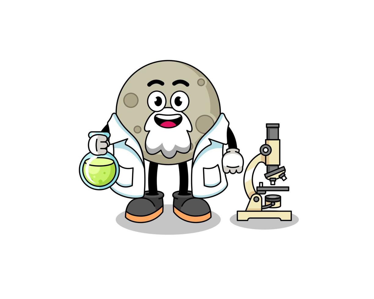 Mascot of moon as a scientist vector