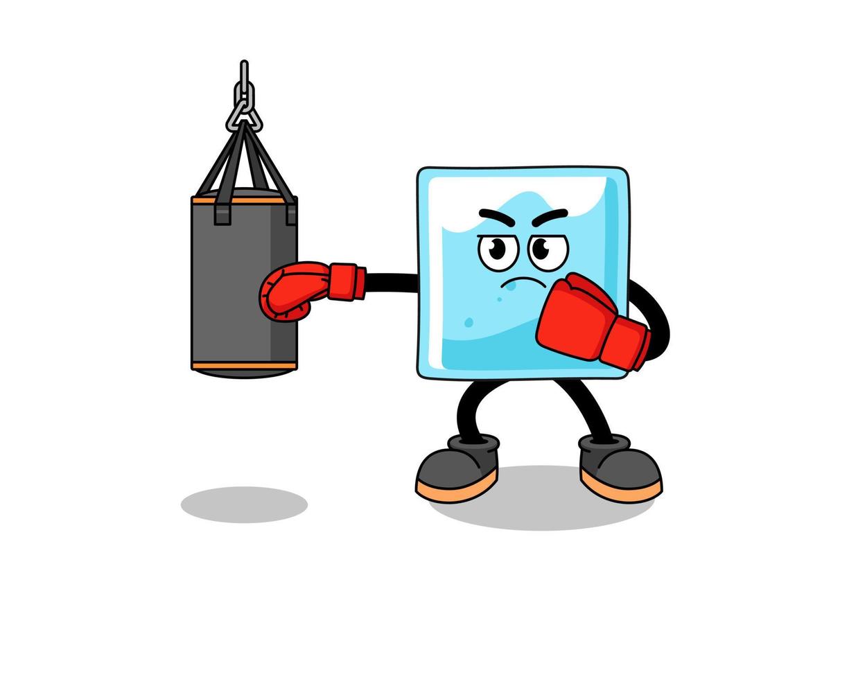 Illustration of ice block boxer vector