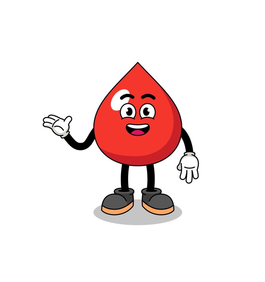 blood cartoon with welcome pose vector