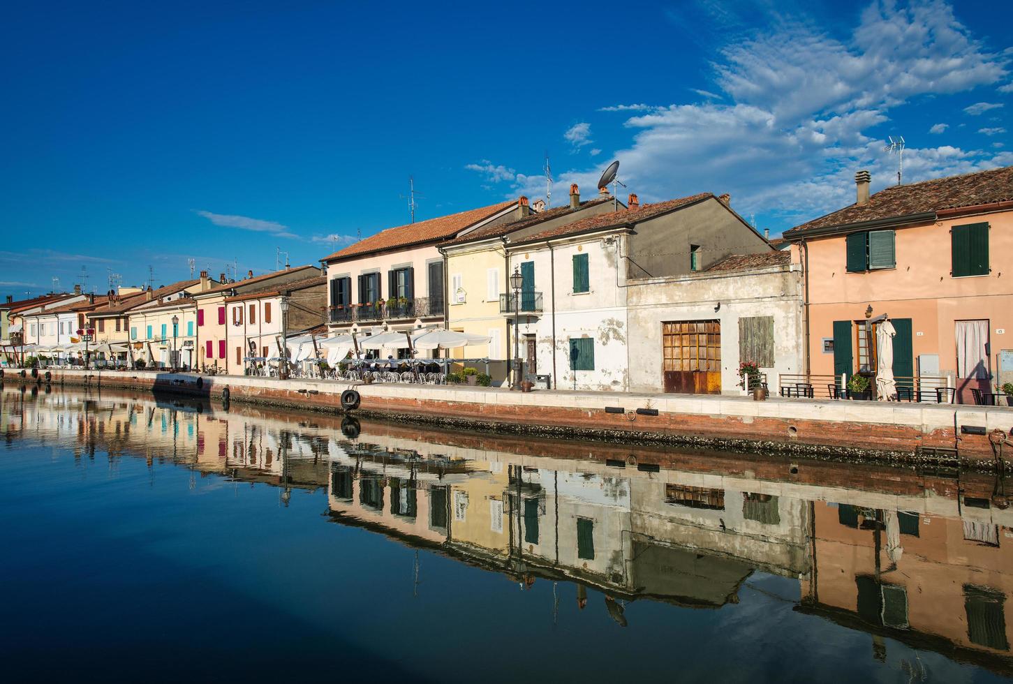 Houses on the Porto Canale  in Cesenatico Italy photo