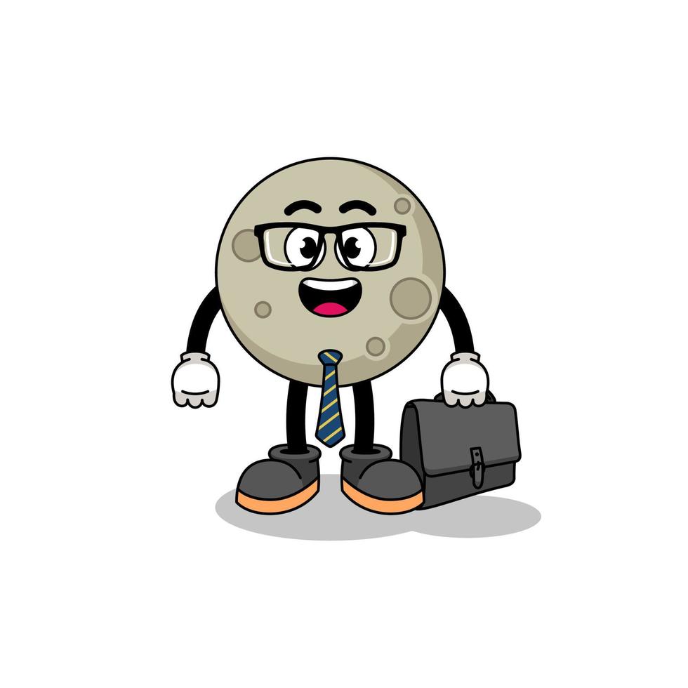 moon mascot as a businessman vector