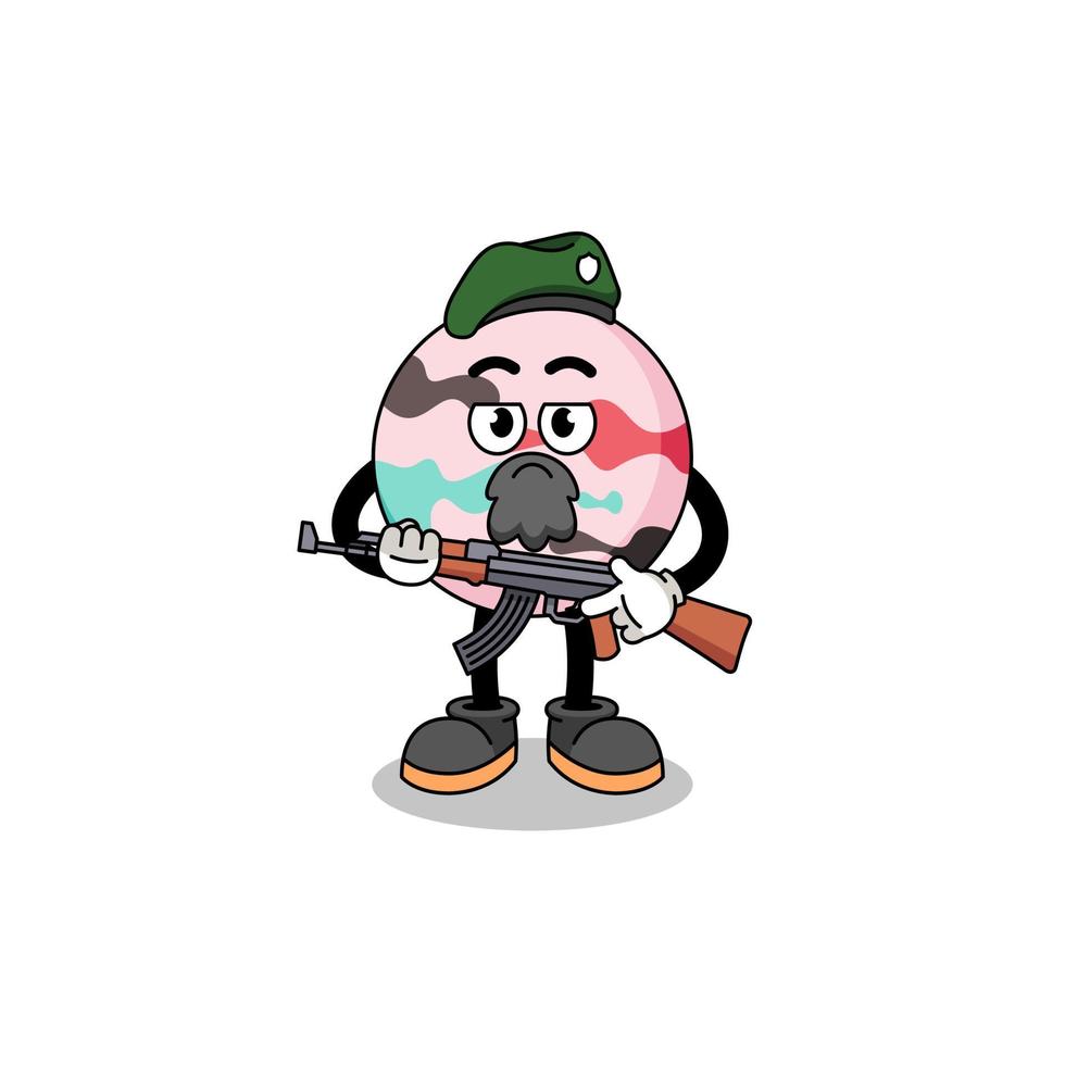 Character cartoon of bath bomb as a special force vector