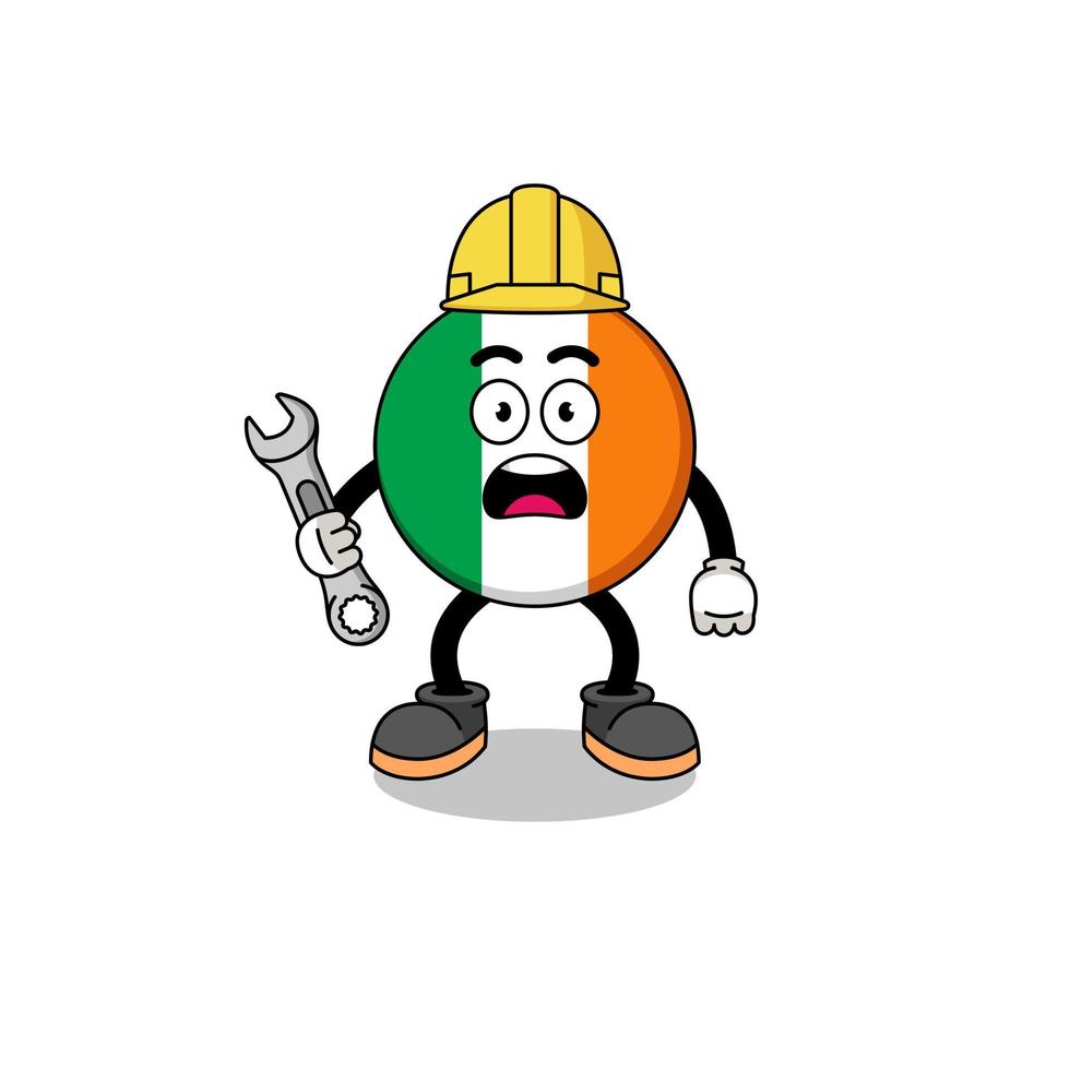 ilustración de personaje de la bandera de irlanda con error 404 vector
