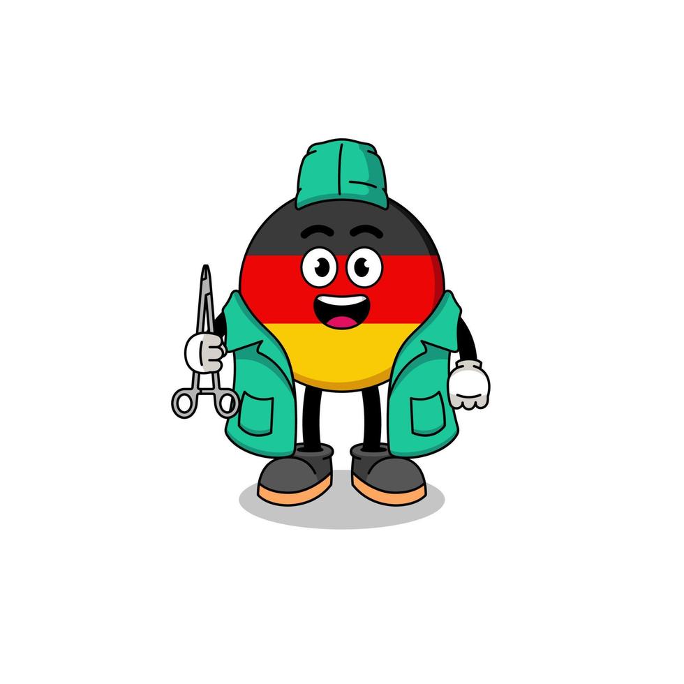 Illustration of germany flag mascot as a surgeon vector