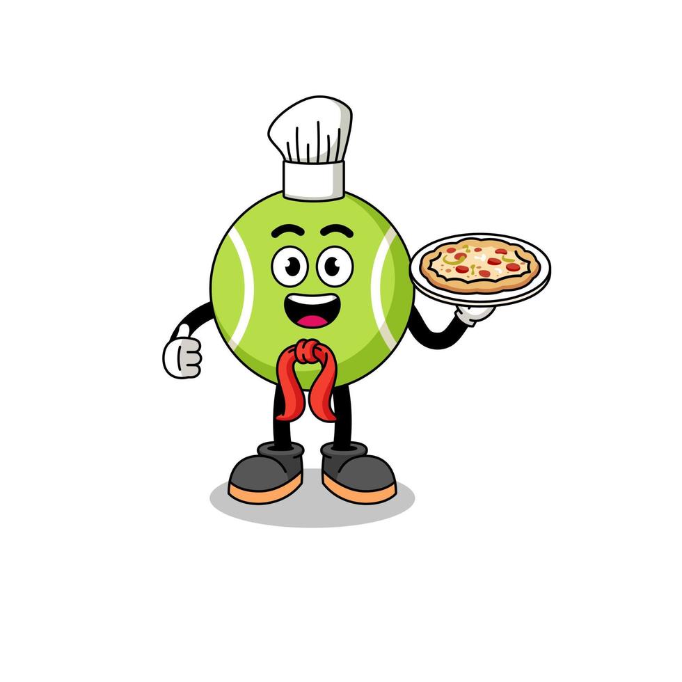 Illustration of tennis ball as an italian chef vector