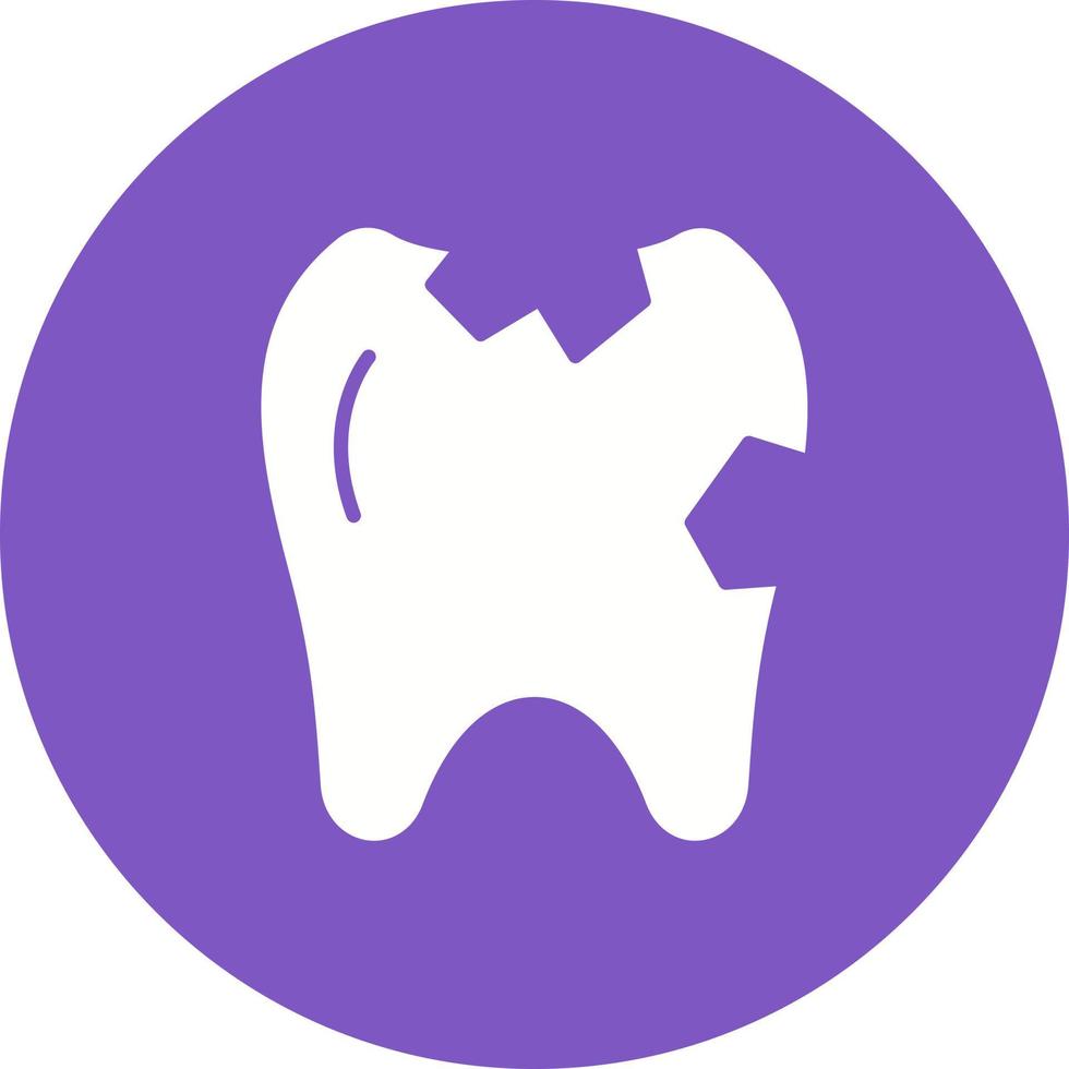 Broken Tooth Glyph Icon vector