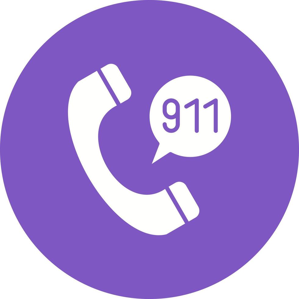 Call 911 Glyph Icon vector