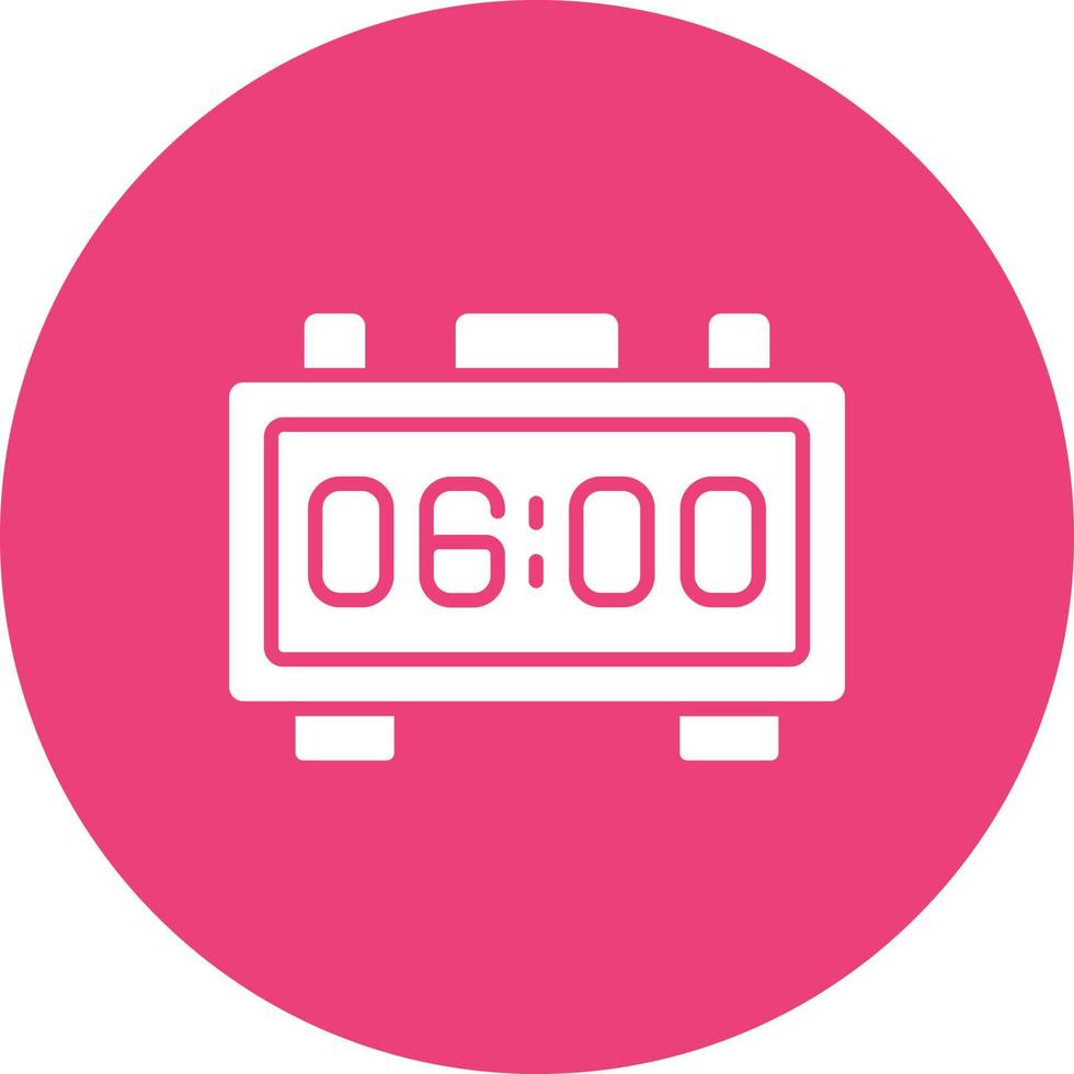Digital Clock Glyph Icon vector