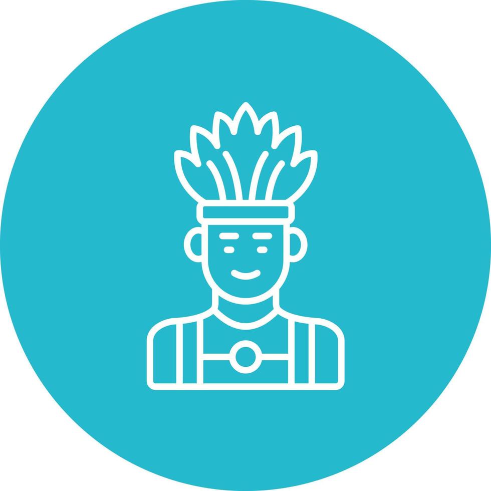Native Indian Line Circle Background Icon vector