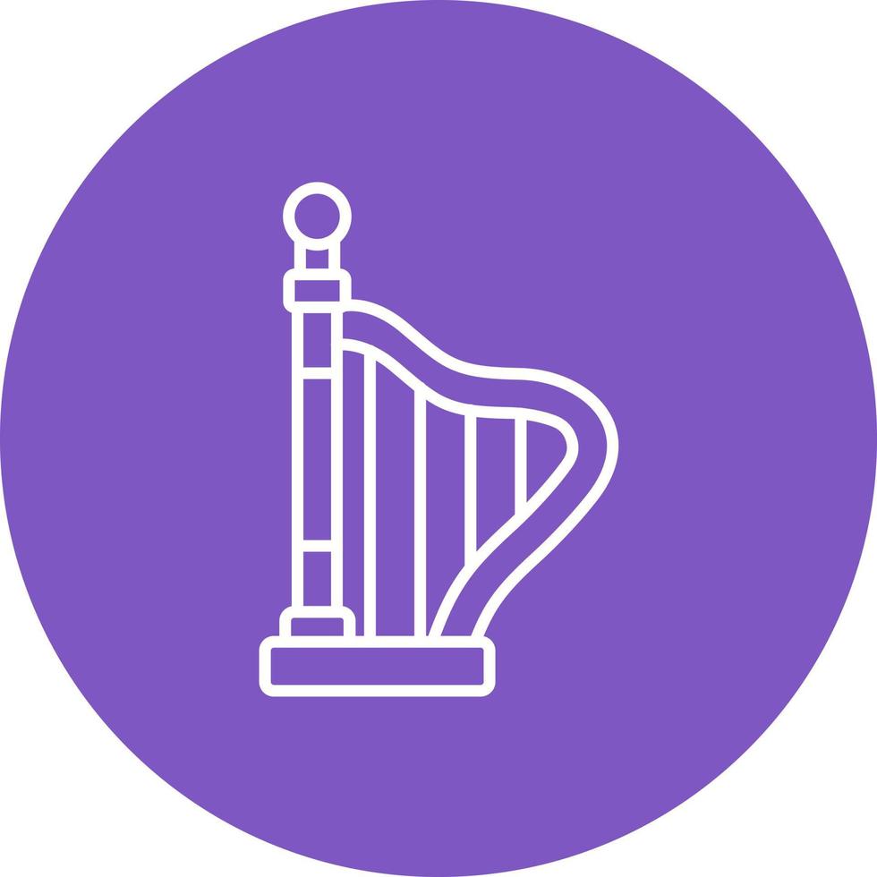 Harp Line Circle Background Icon vector
