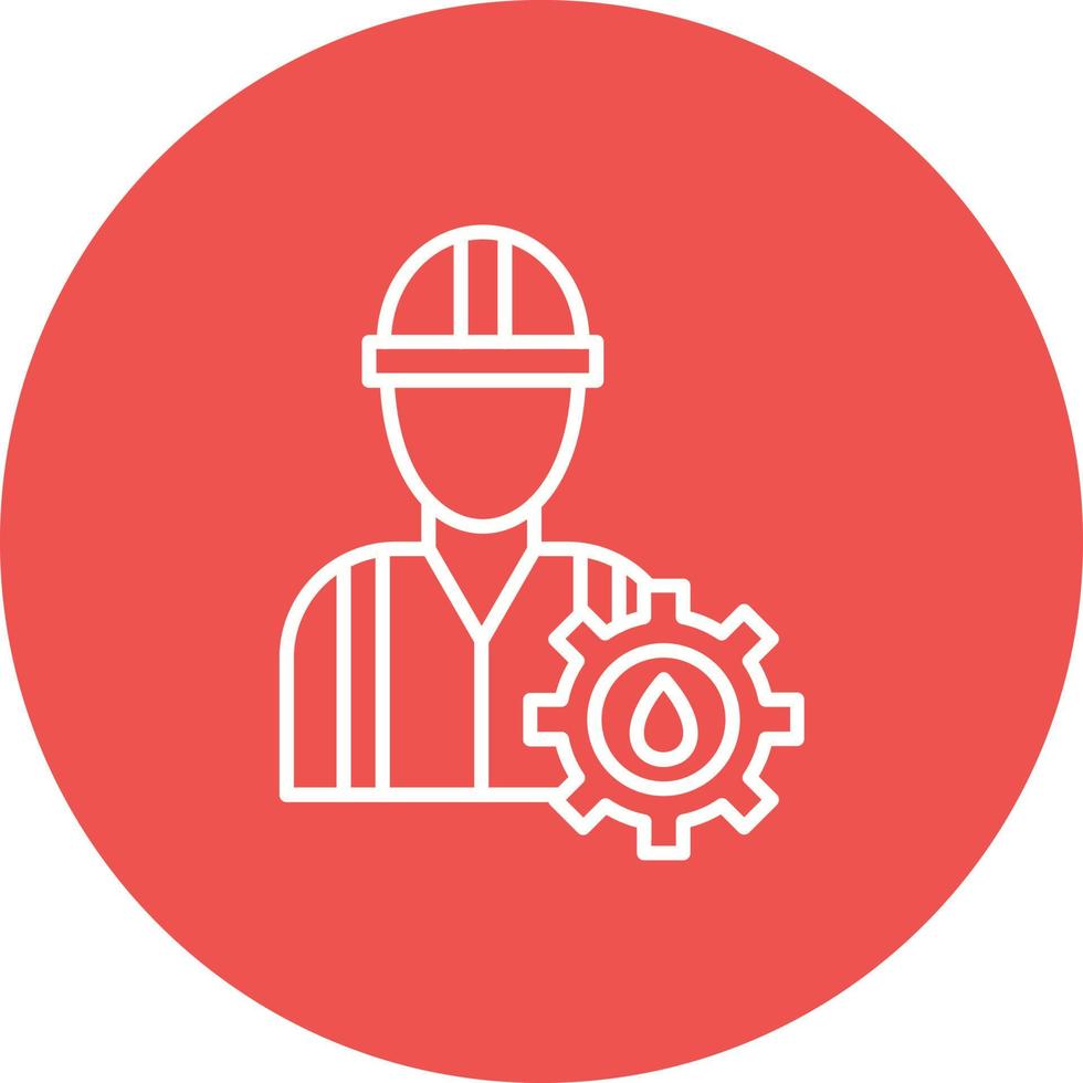Engineer Line Circle Background Icon vector