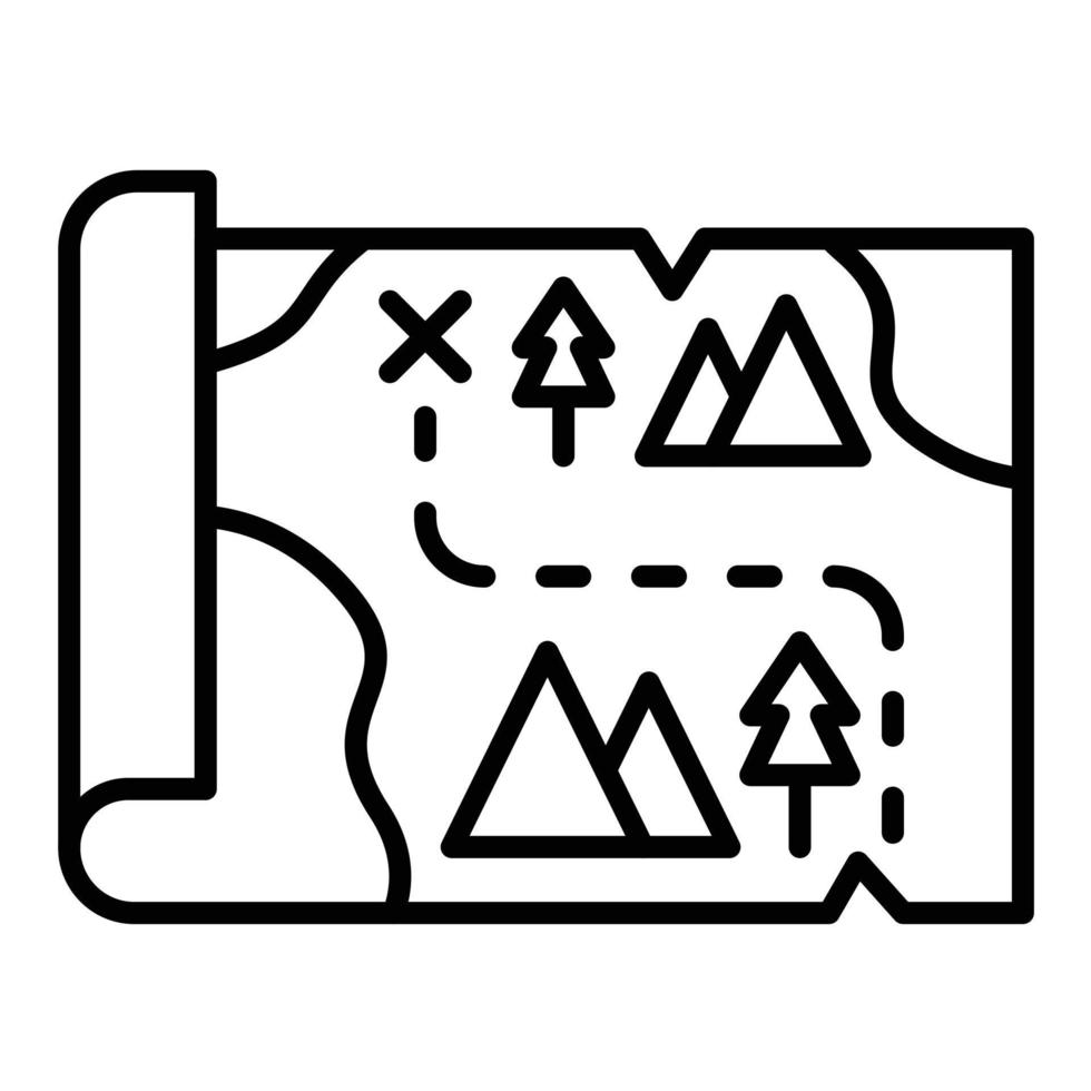 Treasure Map Line Icon vector