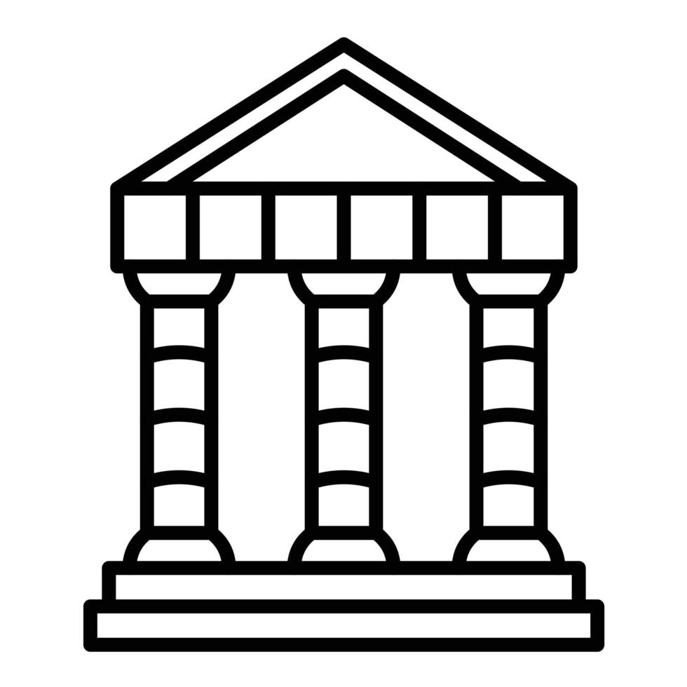 Greek Temple Line Icon vector