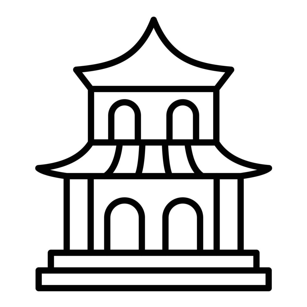 Pagoda Line Icon vector