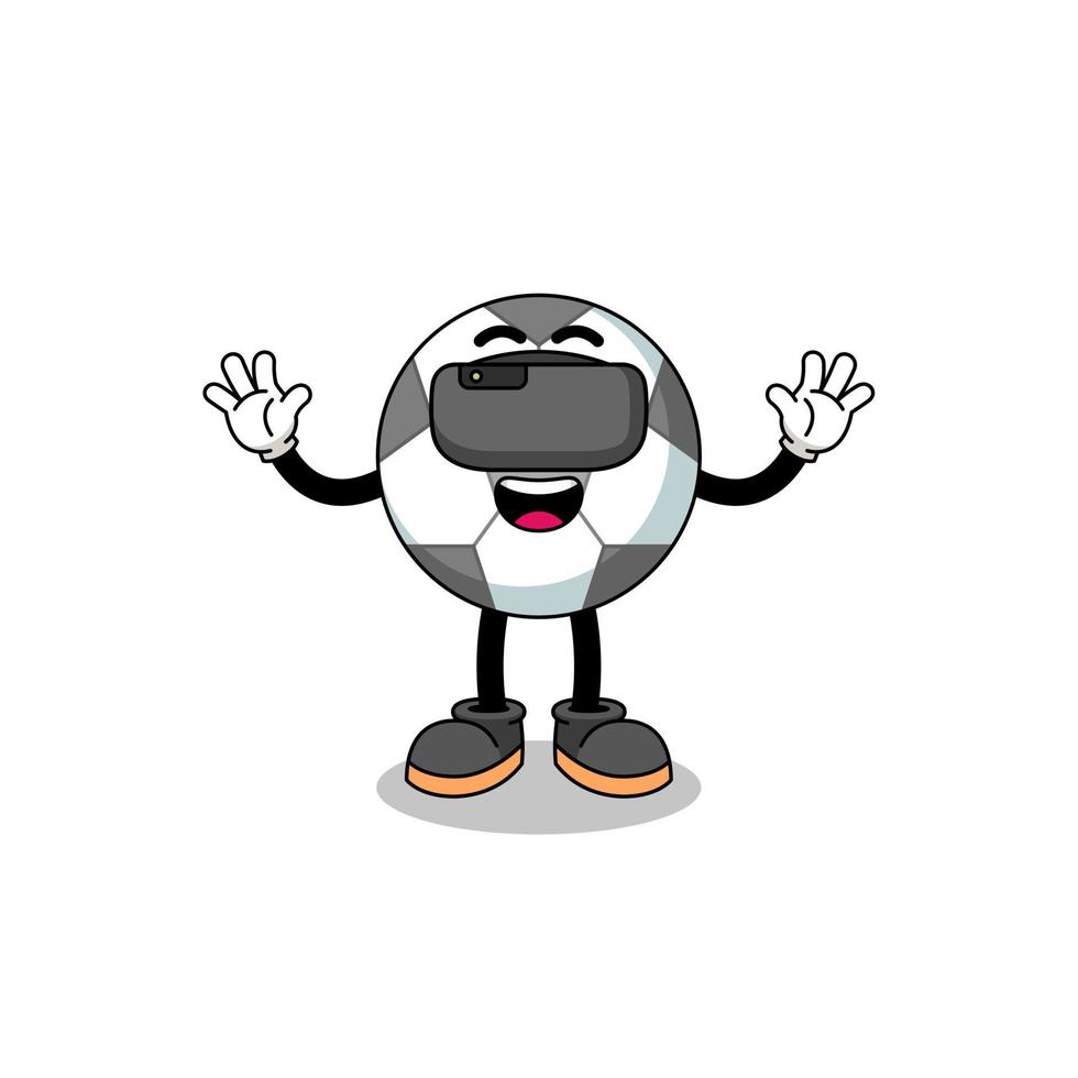Illustration of soccer ball with a vr headset vector