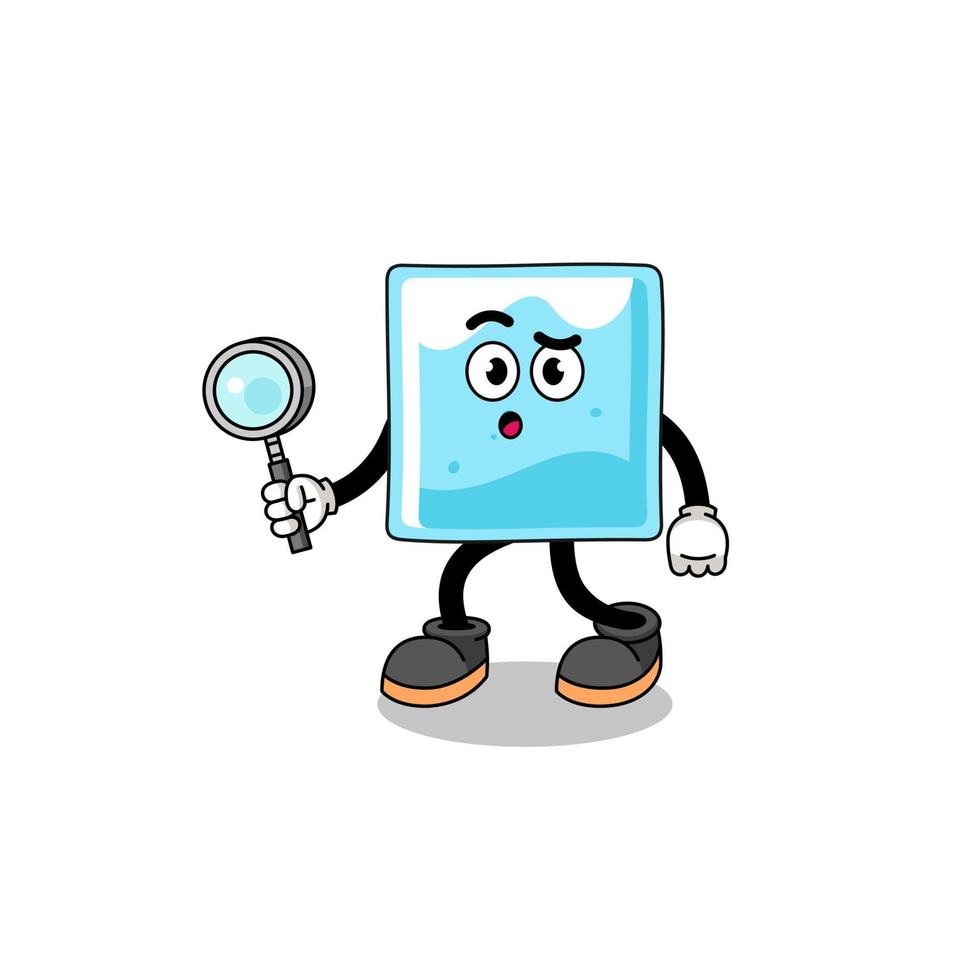 Mascot of ice block searching vector