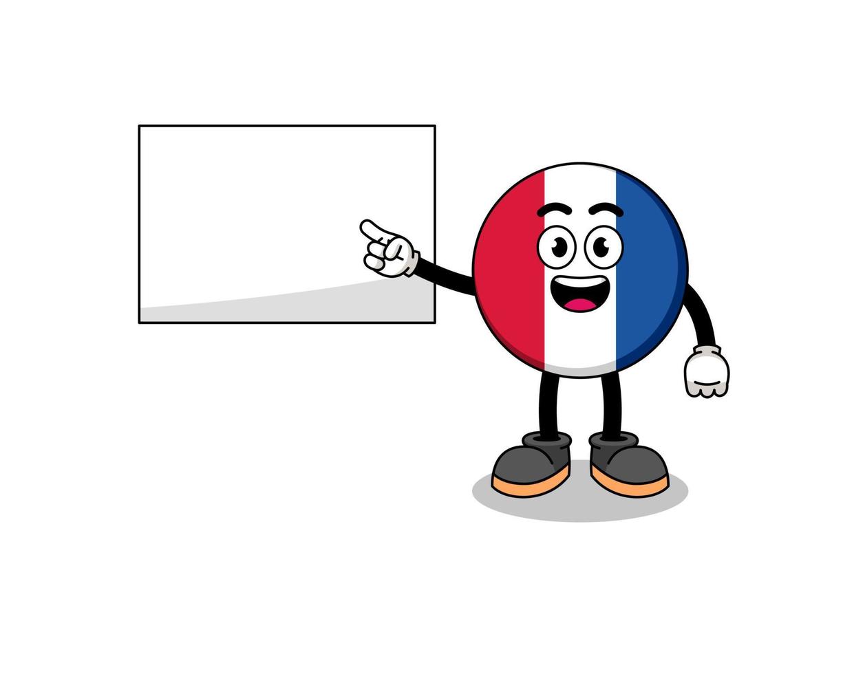 ilustración de la bandera de francia haciendo una presentación vector