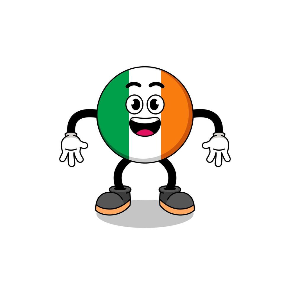 caricatura de la bandera de irlanda con gesto sorprendido vector