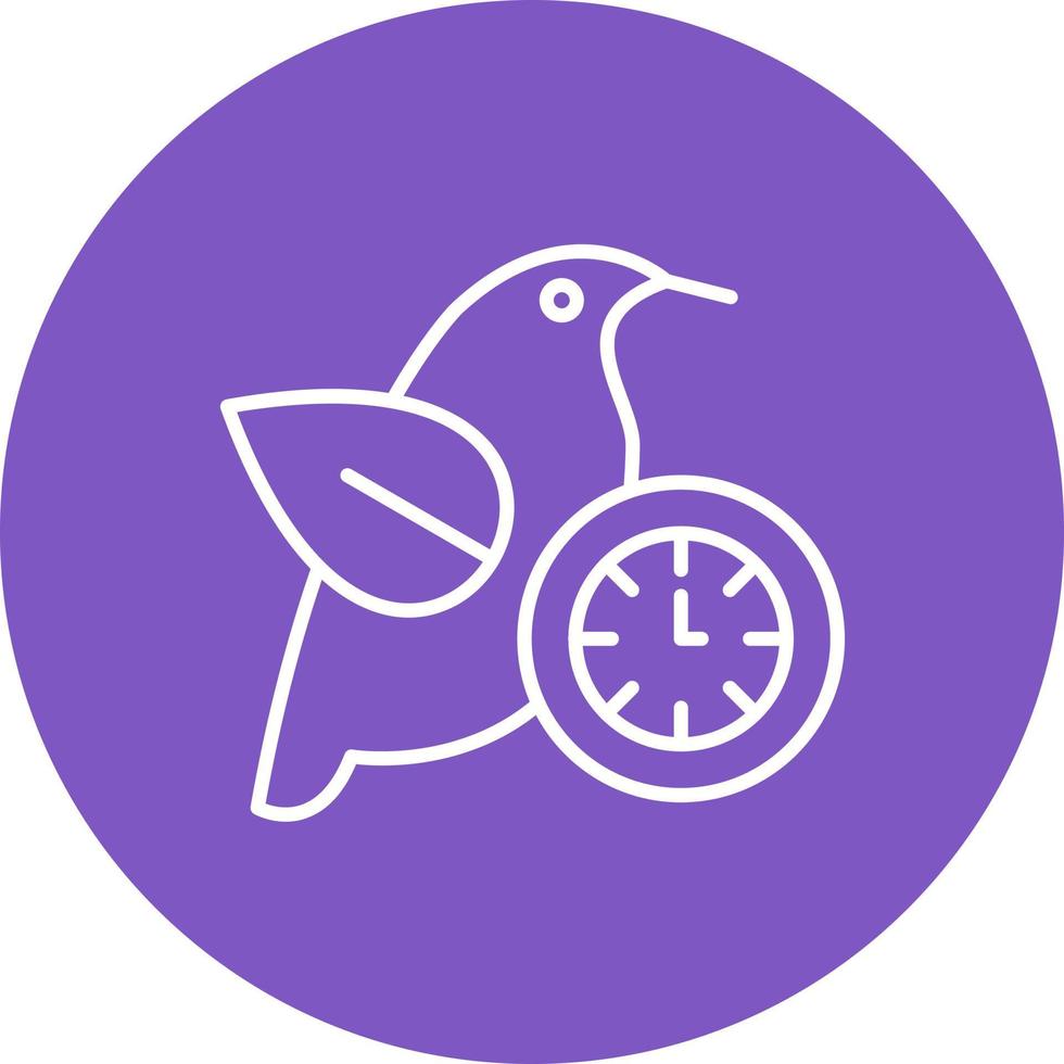 Early Bird Line Circle Background Icon vector