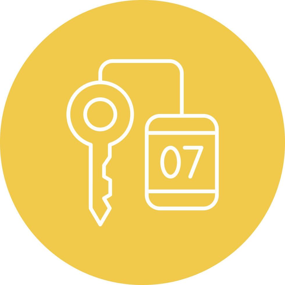 Room Key Line Circle Background Icon vector
