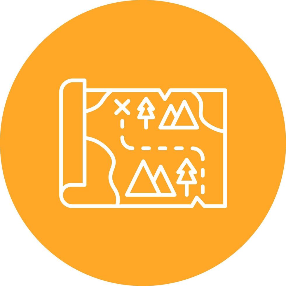 Treasure Map Line Circle Background Icon vector