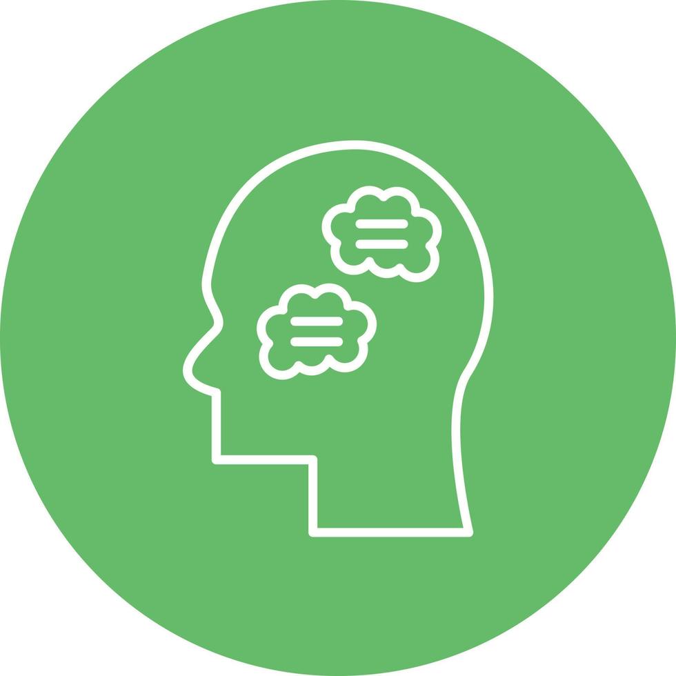 Inner Dialogue Line Circle Background Icon vector
