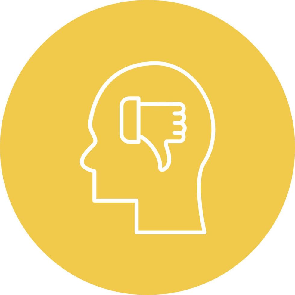 Negative Thinking Line Circle Background Icon vector