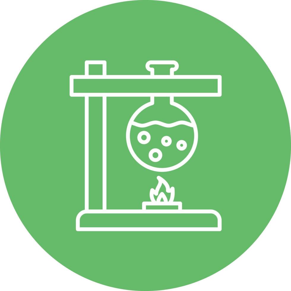 Bunsen Burner Line Circle Background Icon vector