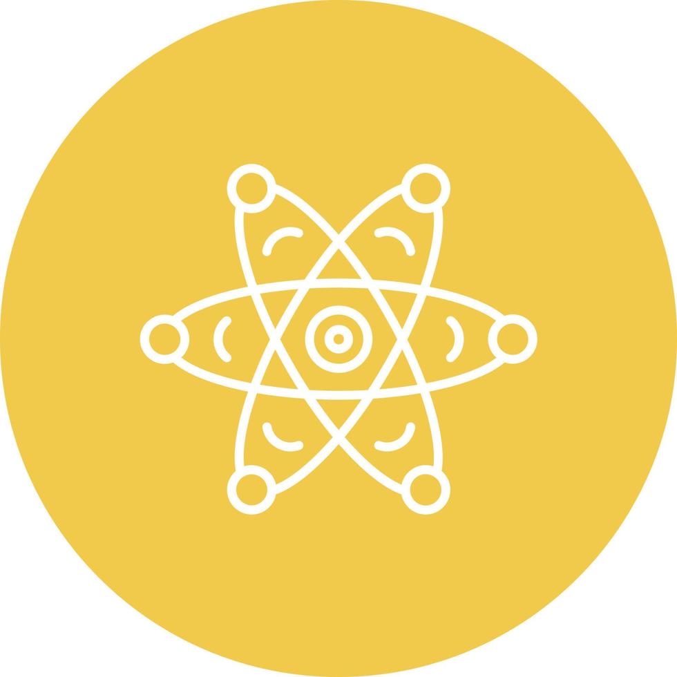 Atom Line Circle Background Icon vector