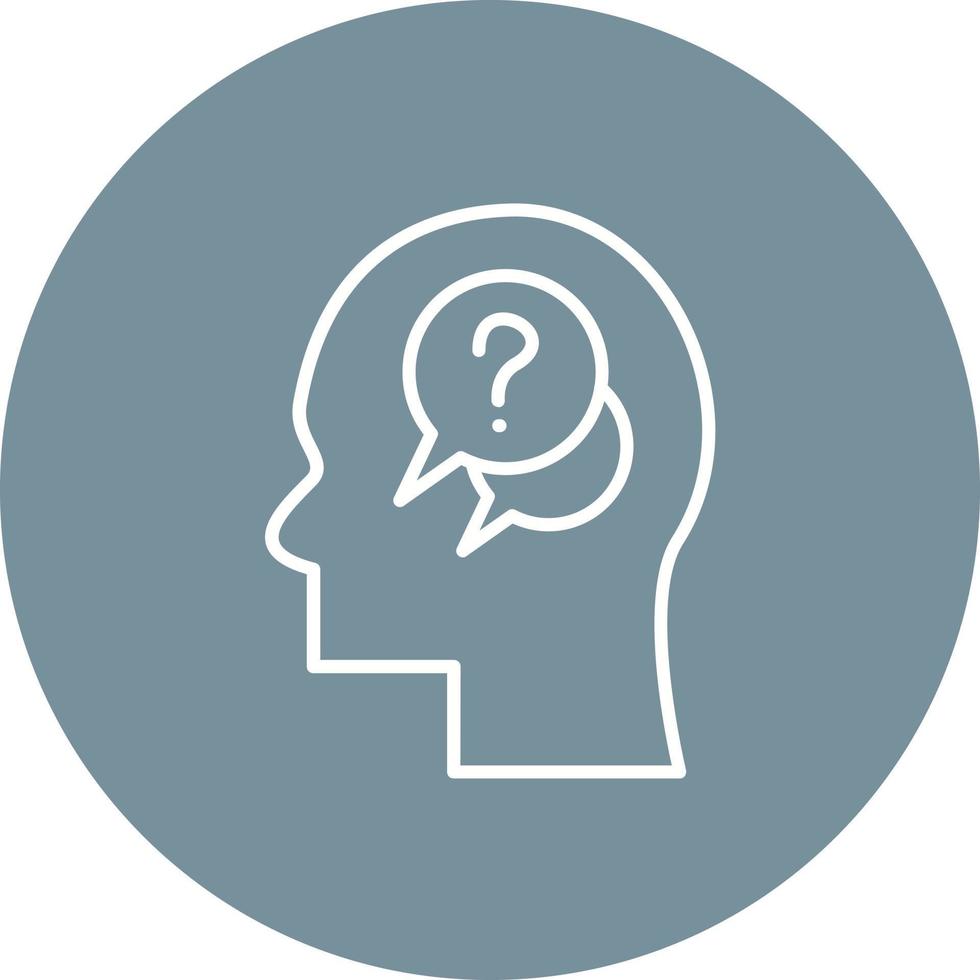 Doubt Line Circle Background Icon vector