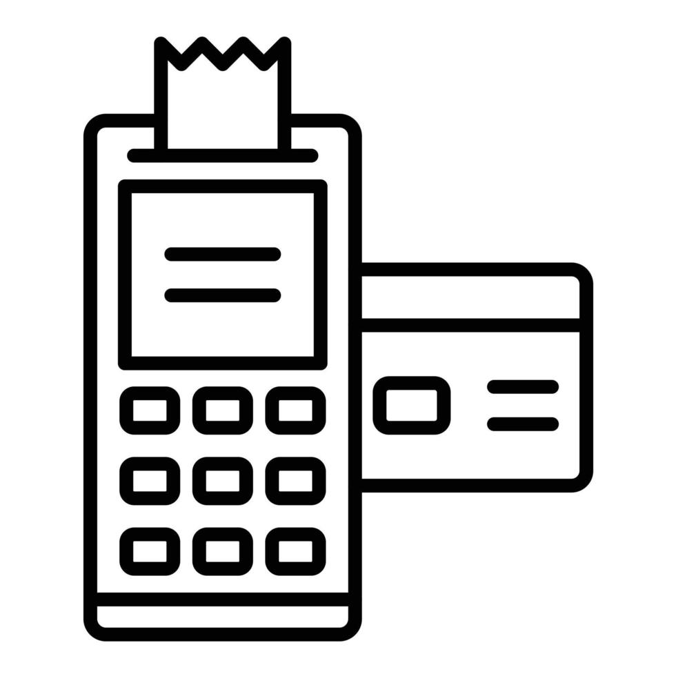 Credit Card Machine Line Icon vector