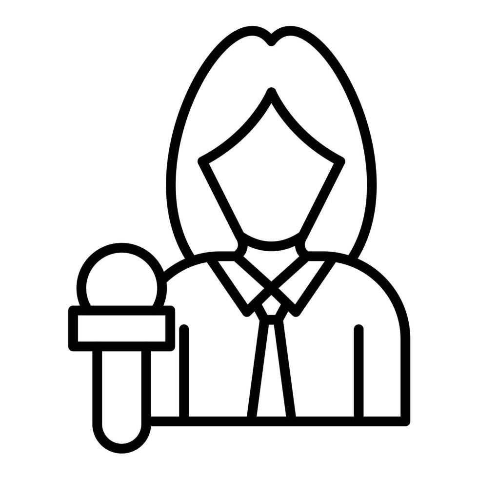 News Anchor Line Icon vector